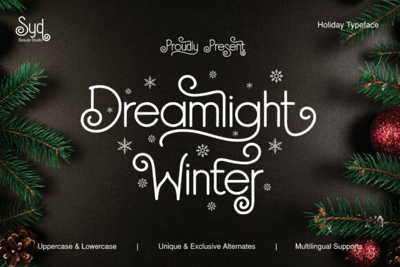 Dreamlight Winter: An Elegant Handwritten Font for Festive Designs