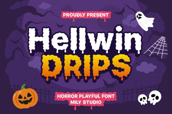 Hellwin Drips: A Playful Horror Font for Eerie-Cute Designs